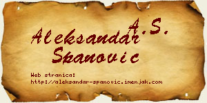 Aleksandar Španović vizit kartica